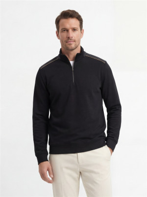 Bugatti Jersey Quarter Zip Sweatshirt - Navy