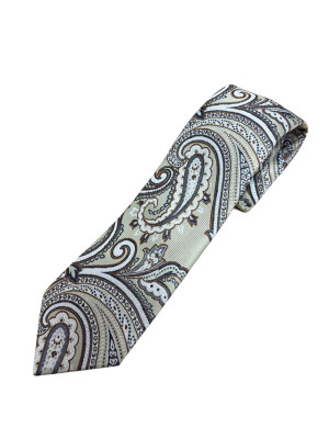 Marco Capelli Paisley 8cm Silk Tie - Beige