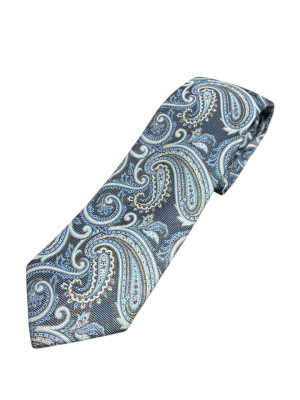 Marco Capelli Paisley 8cm Silk Tie - Navy