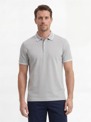 Marco Capelli Soft Cotton Tipping Polo - Grey