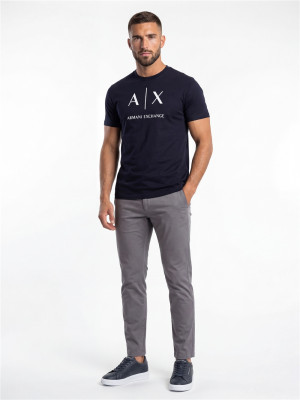 AX ARMANI Cotton Jersey Logo Tee - Navy