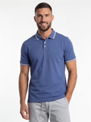 Marco Capelli Soft Cotton Tipping Polo - Blue