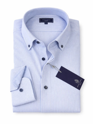 Marco Capelli Maggiore Stripe Dobby Shirt - Blue