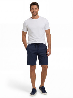 Bugatti Drawstring Jersey Casual Shorts - Navy