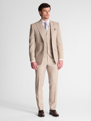 Herbie Frogg Plain 3 Piece Suit - Stone