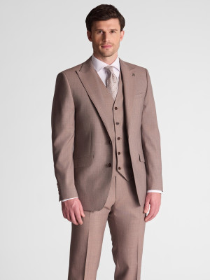 Herbie Frogg Semi Plain 3 Piece Suit - Brick