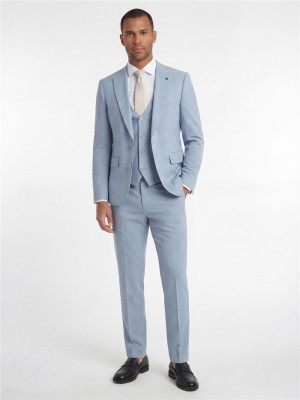 Remus Uomo Massa Plain 3 Piece Suit - Blue