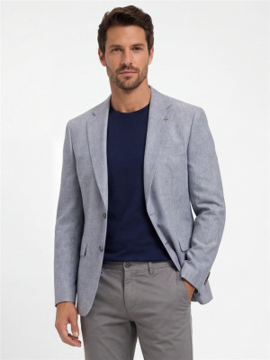 Herbie Frogg Plain Linen Blazer - Blue