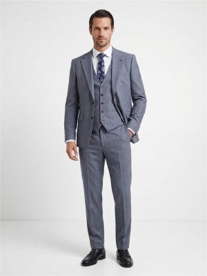 Herbie Frogg Semi Plain 3 Piece Suit - Blue