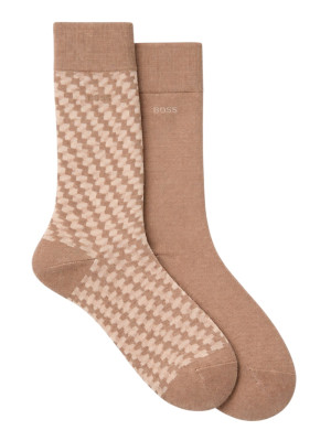 Boss 2 Pack Ministar Cotton Socks - Brown