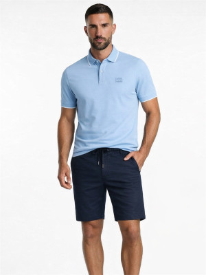 Boss Chino Tapered Textured Linen Shorts - Navy