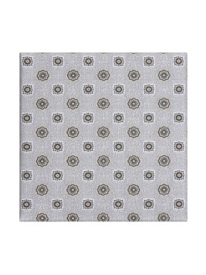 Marco Capelli Geo Dot Silk Woven Pocket Square - Beige