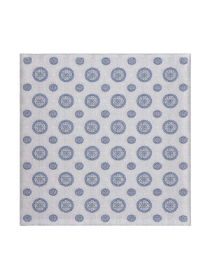 Marco Capelli Geo Dot Silk Woven Pocket Square - White