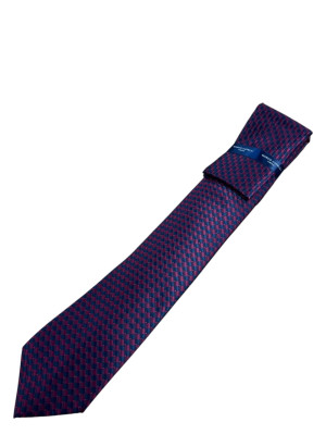 Marco Capelli Geo Square 7.5cm Tie With Pocket Square - Red