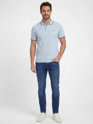 Gant Tipping Pique Polo - Blue