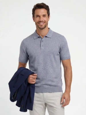 Strellson Loic Knitted Polo - Blue