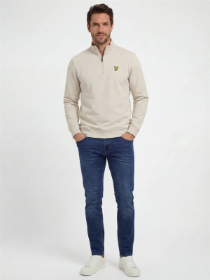 LYLE & SCOTT Loopback Quarter Zip Sweatshirt - Stone