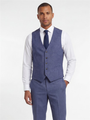 Marco Capelli Plain Waistcoat - Blue