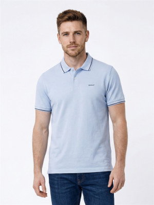 Gant Tipping Pique Polo - Blue