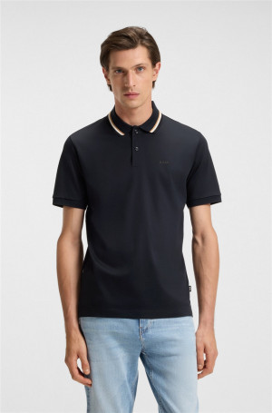 Boss Penrose Tipped Collar Polo Shirt - Navy