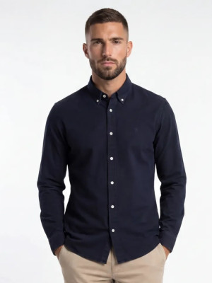 Boss Liam Button Down Cotton Shirt - Navy