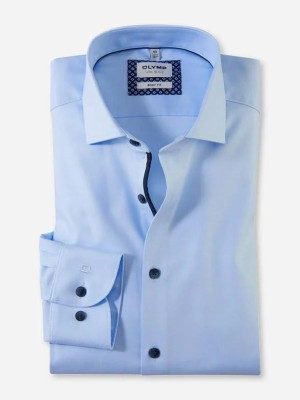 Olymp Level 5 Twill Body Fit Shirt - Blue