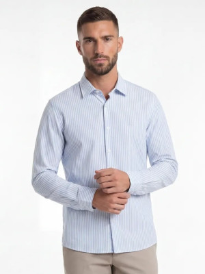 Boss Mysoft Stripe Shirt - Blue