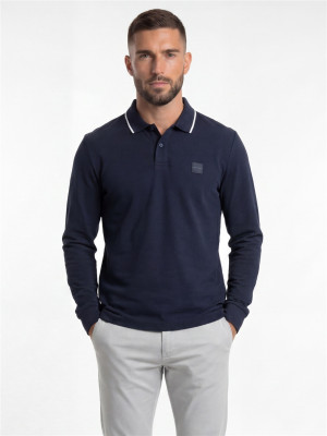 Boss Passerford Long Sleeve Polo - Blue