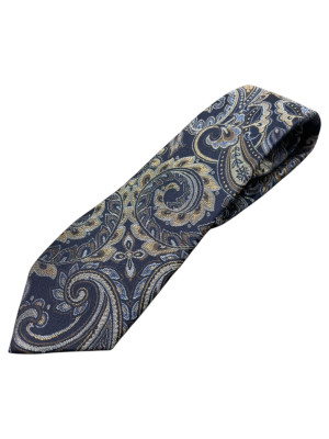 Marco Capelli Sartorial 8cm Paisley Silk Tie - Navy