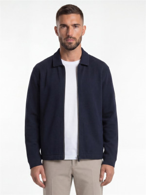 Boss Ze Bend Zip Through Sweatshirt - Blue