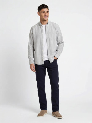 Gant Poplin Melange Stripe Shirt - Grey