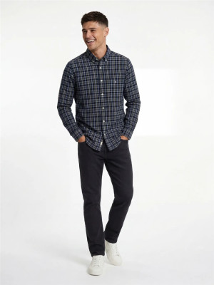 Gant Poplin Indigo Check Shirt - Blue