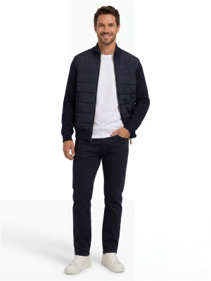 Gant Hybrid Full Zip Sweatshirt - Navy