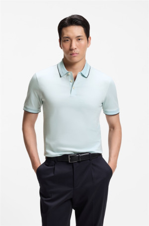 Boss Phillipson Tipped Polo Shirt - Blue