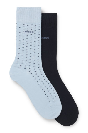 Boss 2 Pack Minipattern Cotton Socks - Blue