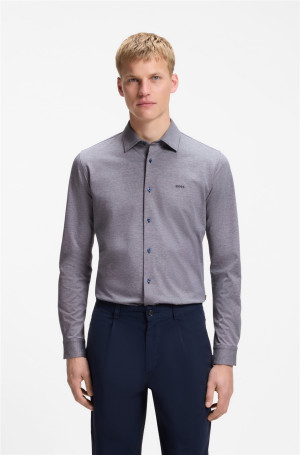 Boss Mysoft Jersey Long Sleeve Shirt - Blue