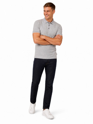 Boss Parlay Textured Cotton Polo Shirt - Grey
