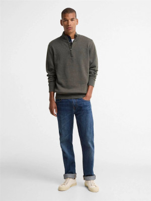 Barbour Pima Cotton Quarter Zip Knit - Green