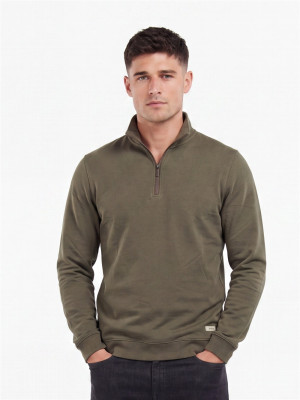 Barbour Guy Half Zip Sweatshirt - Green