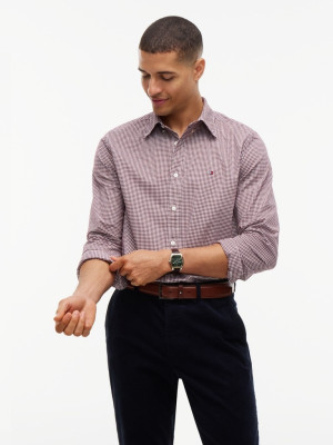 Tommy Hilfiger Flex Poplin Micro Gingham Shirt - Red