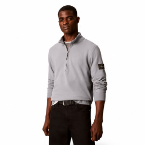 Calvin Klein Jeans Terry Badge Quarter Zip Sweat - Grey