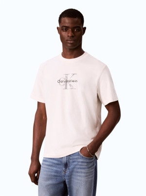 Calvin Klein Jeans Monologo T-Shirt - Stone