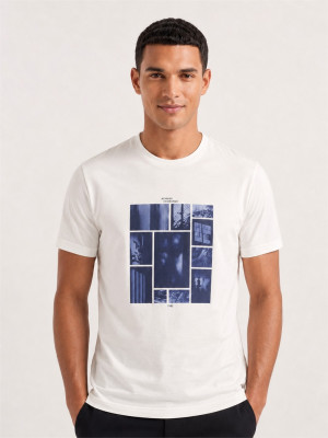 AX ARMANI Graphic T-Shirt - Stone