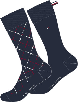 Tommy Hilfiger 2 Pack Soft Argyle Socks - Navy