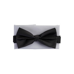 Marco Capelli Black Silk Bow Tie 7cm - Black