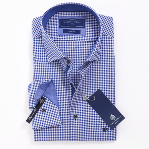 Marco Capelli Luxury Soft Gingham Shirt - Blue