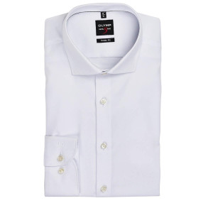 Olymp Diagonal Twill Body Fit Shirt - White
