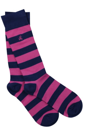 Swole Panda Pink Stripe Socks