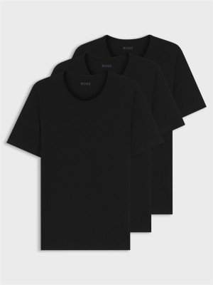 Boss 3 Pack Pure Cotton Logo T-Shirts - Black