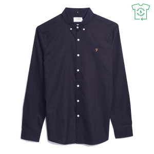Farah Brewer Slim Fit Shirt - Navy